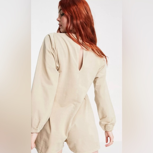 ASOS DESIGN raw edge oversized sweater romper - Picture 2 of 7
